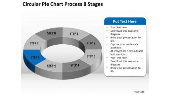 Circular Pie Chart Process 8 Stages Business Plan Executive Summary PowerPoint Templates