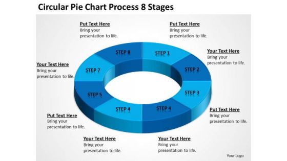 Circular Pie Chart Process 8 Stages Online Business Plan PowerPoint Templates