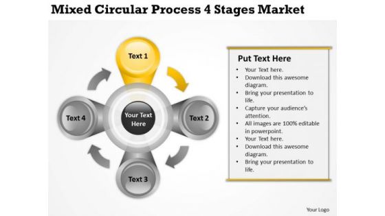 Circular Process 4 Stages Market Pp Business Plans For Small PowerPoint Templates