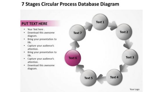 Circular Process Database Diagram Business Plan Templates PowerPoint Slides