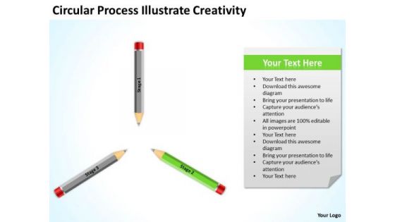 Circular Process Illustrate Creativity Ppt Examples Business Plan Outline PowerPoint Slides