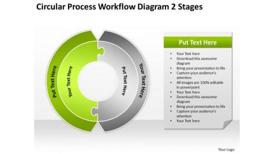 Circular Process Workflow Diagram 2 Stages Business Plan PowerPoint Slides