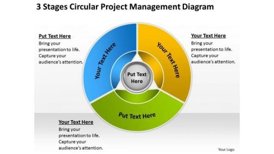 Circular Project Management Diagram Business Plan Template PowerPoint Templates