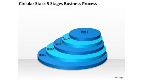 Circular Stack 5 Stages Business Process Sample Daycare Plan PowerPoint Templates