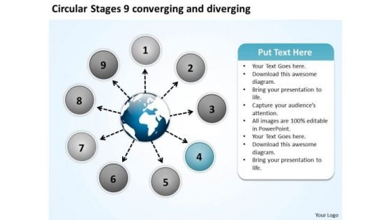 Circular Stages 9 Converging And Diverging Flow Layout Chart PowerPoint Templates Circular Stages 9 Converging And Diverging Flow Layout Chart PowerPoint Templates