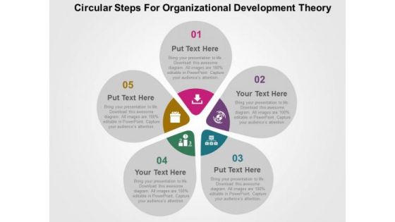 Circular Steps For Organizational Development Theory PowerPoint Templates