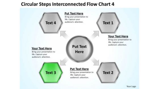 Circular Steps Interconnected Flow Chart Business Plan For PowerPoint Templates