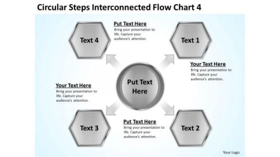 Circular Steps Interconnected Flow Chart Business Plan PowerPoint Templates