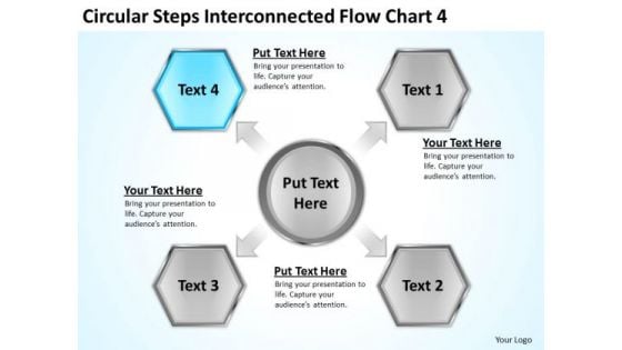 Circular Steps Interconnected Flow Chart Make Business Plan PowerPoint Templates