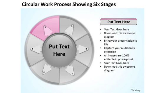 Circular Work Process Showing Six Stages Basic Business Plan PowerPoint Slides