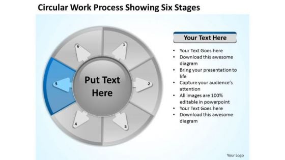 Circular Work Process Showing Six Stages Make Business Plan PowerPoint Templates