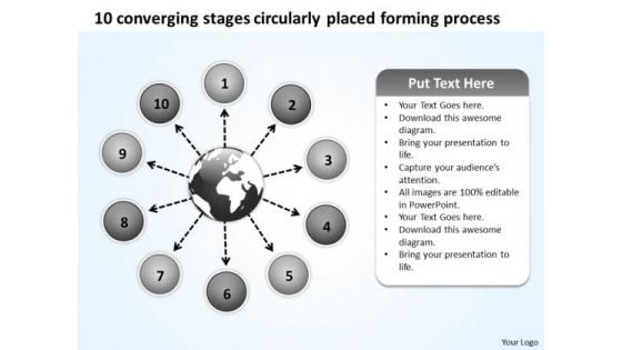 Circularly Placed Forming Process Relative Flow Arrow Diagram PowerPoint Templates