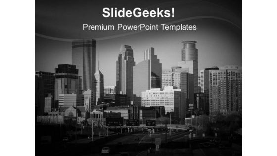 City View From Sky PowerPoint Templates Ppt Backgrounds For Slides 0613