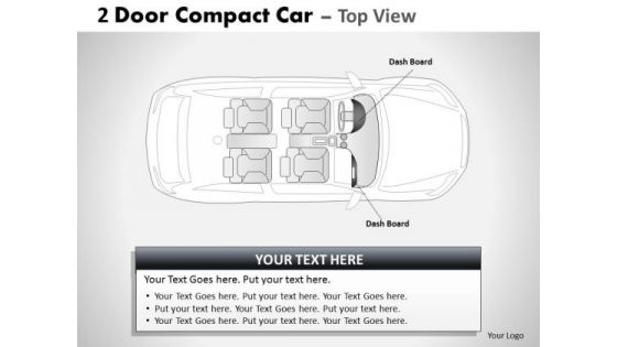 Classic Shapes 2 Door Blue Car Top PowerPoint Slides And Ppt Diagram Templates