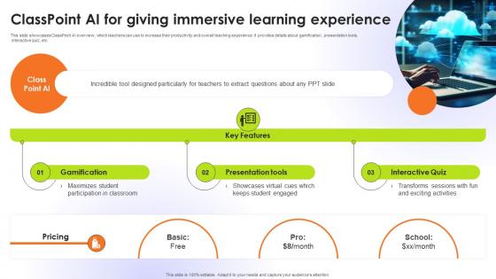 Classpoint AI For Giving Immersive Learning Educational Transformation Through AI SS V Classpoint AI For Giving Immersive Learning Educational Transformation Through AI SS V