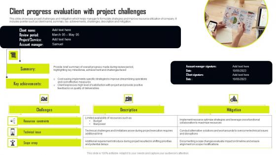 Client Progress Evaluation With Project Challenges Designs Pdf