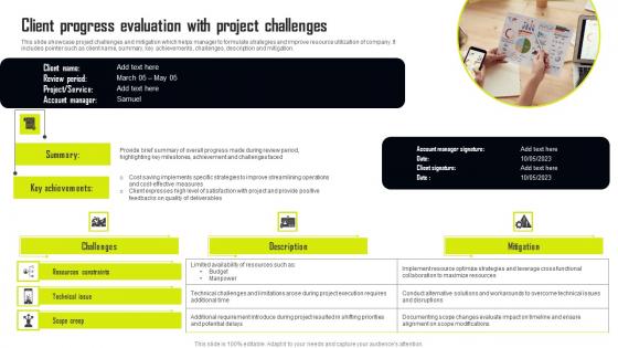 Client Progress Evaluation With Project Challenges Designs Pdf Client Progress Evaluation With Project Challenges Designs Pdf