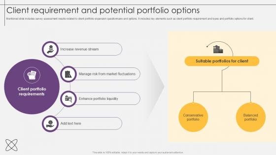 Client Requirement And Potential Portfolio Options Investment Fund PPT Slides Client Requirement And Potential Portfolio Options Investment Fund PPT Slides