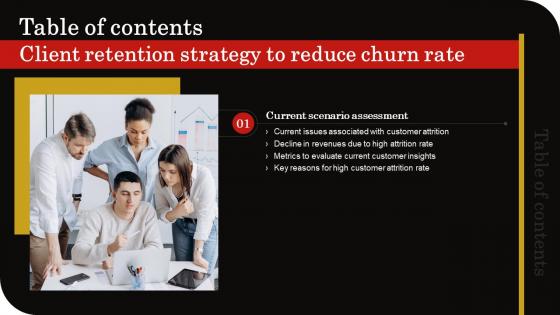 Client Retention Strategy To Reduce Churn Rate Table Of Contents Portrait Pdf