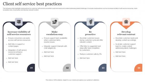 Client Self Service Best Practices Summary Pdf