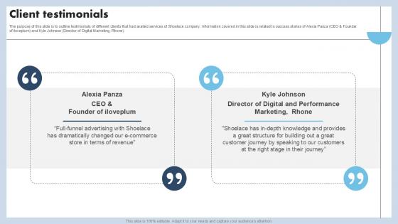 Client Testimonials Capital Raising Pitch Deck For Advertising Services PPT Presentation Client Testimonials Capital Raising Pitch Deck For Advertising Services PPT Presentation