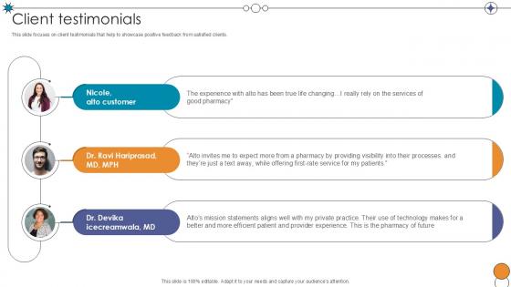 Client Testimonials Digital Pharmacy Company Investor Funding Ppt Sample Client Testimonials Digital Pharmacy Company Investor Funding Ppt Sample