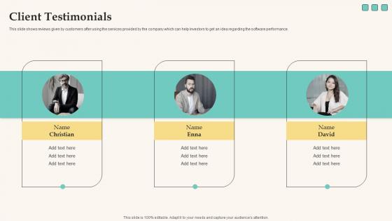 Client Testimonials Elevator Pitch Deck For Funding Tech Company Structure Pdf Client Testimonials Elevator Pitch Deck For Funding Tech Company Structure Pdf