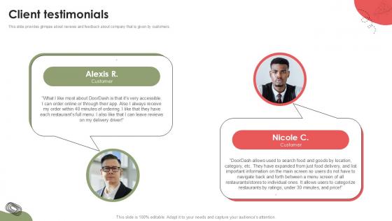 Client Testimonials Food Delivery Platform Investor Funding Elevator Pitch Deck PPT Slides Client Testimonials Food Delivery Platform Investor Funding Elevator Pitch Deck PPT Slides