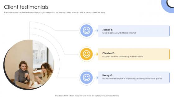 Client Testimonials Investment Company Investor Funding Elevator Ppt Template Client Testimonials Investment Company Investor Funding Elevator Ppt Template