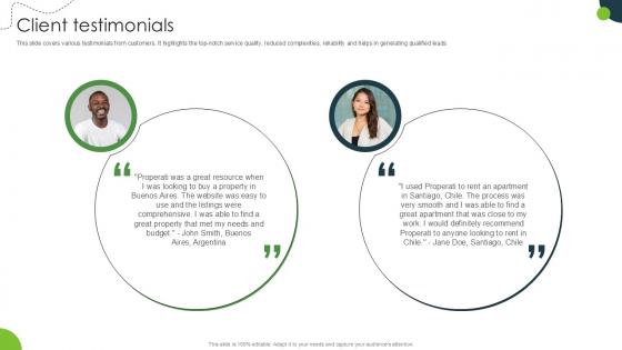 Client Testimonials Land And Property Marketplace Pitch Deck PPT PowerPoint Client Testimonials Land And Property Marketplace Pitch Deck PPT PowerPoint