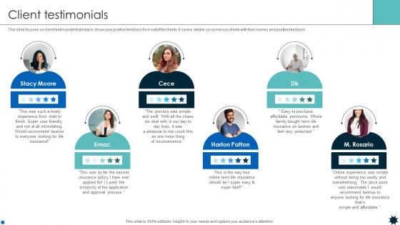 Client Testimonials Life Coverage Platform Pitch Deck Client Testimonials Life Coverage Platform Pitch Deck