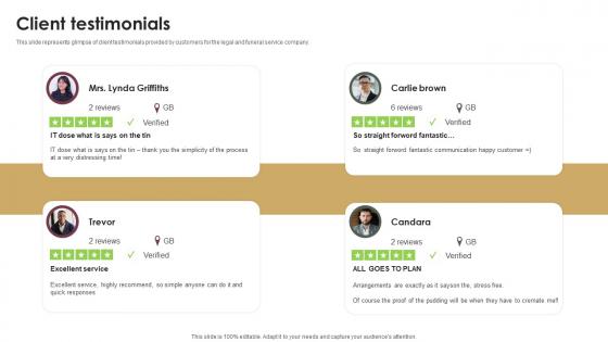 Client Testimonials Probate Assistance Solutions Company Investor Funding Elevator Pitch Deck Client Testimonials Probate Assistance Solutions Company Investor Funding Elevator Pitch Deck