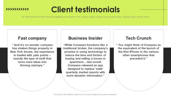 Client Testimonials Real Estate Investment Funding Elevator Clipart PDF