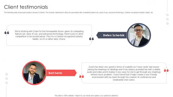 Client Testimonials Virtual Meeting Investor Funding Elevator Pitch Deck PPT Presentation Client Testimonials Virtual Meeting Investor Funding Elevator Pitch Deck PPT Presentation