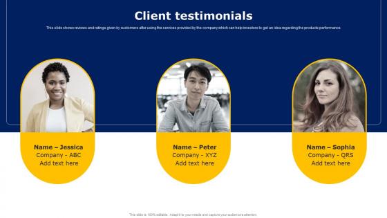 Client Testimonials Workers Injury Prevention Company Fundraising Pitch Deck Infographics Pdf Client Testimonials Workers Injury Prevention Company Fundraising Pitch Deck Infographics Pdf