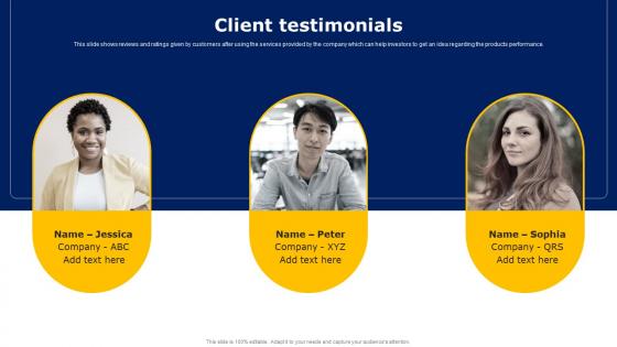 Client Testimonials Workers Injury Prevention Company Fundraising Pitch Deck Infographics Pdf