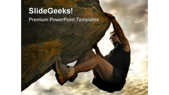 Climber Success PowerPoint Template 0610