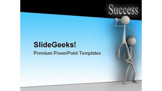 Climbing People Success PowerPoint Themes And PowerPoint Slides 0511