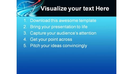Clock On Abstract Blue Background PowerPoint Themes And PowerPoint Slides 0511