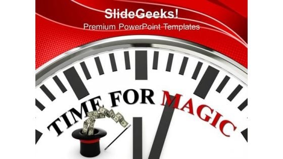 Clock Showing Words Time For Magic PowerPoint Templates Ppt Backgrounds For Slides 0213