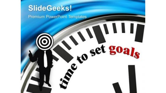 Clock With Words Time To Set Goal PowerPoint Templates Ppt Backgrounds For Slides 0213