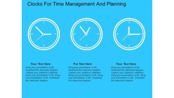 Clocks For Time Management And Planning PowerPoint Templates