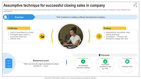 Closing Techniques To Seal Assumptive Technique For Successful Closing Sales SA SS V Closing Techniques To Seal Assumptive Technique For Successful Closing Sales SA SS V