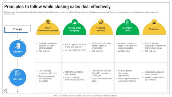 Closing Techniques To Seal Principles To Follow While Closing Sales Deal SA SS V Closing Techniques To Seal Principles To Follow While Closing Sales Deal SA SS V