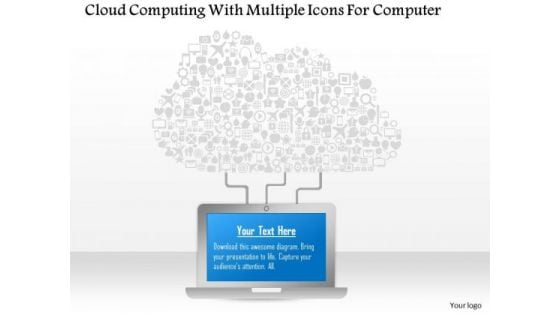 Cloud Computing With Multiple Icons For Computer Presentation Template