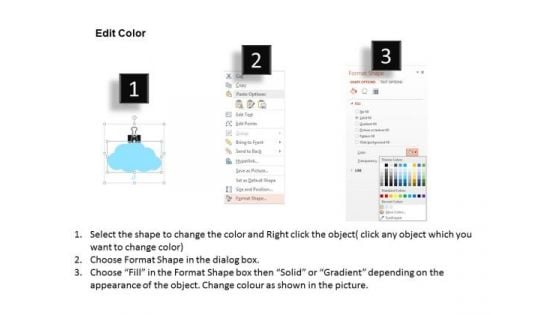 Cloud Icons With Paper Clips PowerPoint Template