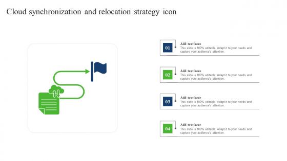 Cloud Synchronization And Relocation Strategy Icon Summary Pdf