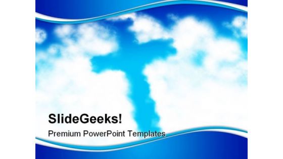 Clouds Cross Beauty PowerPoint Template 0610 Clouds Cross Beauty PowerPoint Template 0610