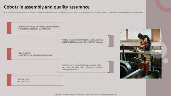 Cobots In Assembly And Quality Assurance Cobots For Improved Productivity Structure PDF