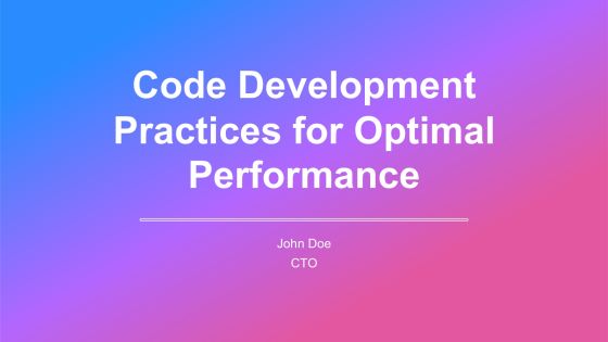 Code Development Practices For Optimal Performance PPT Graphics AT